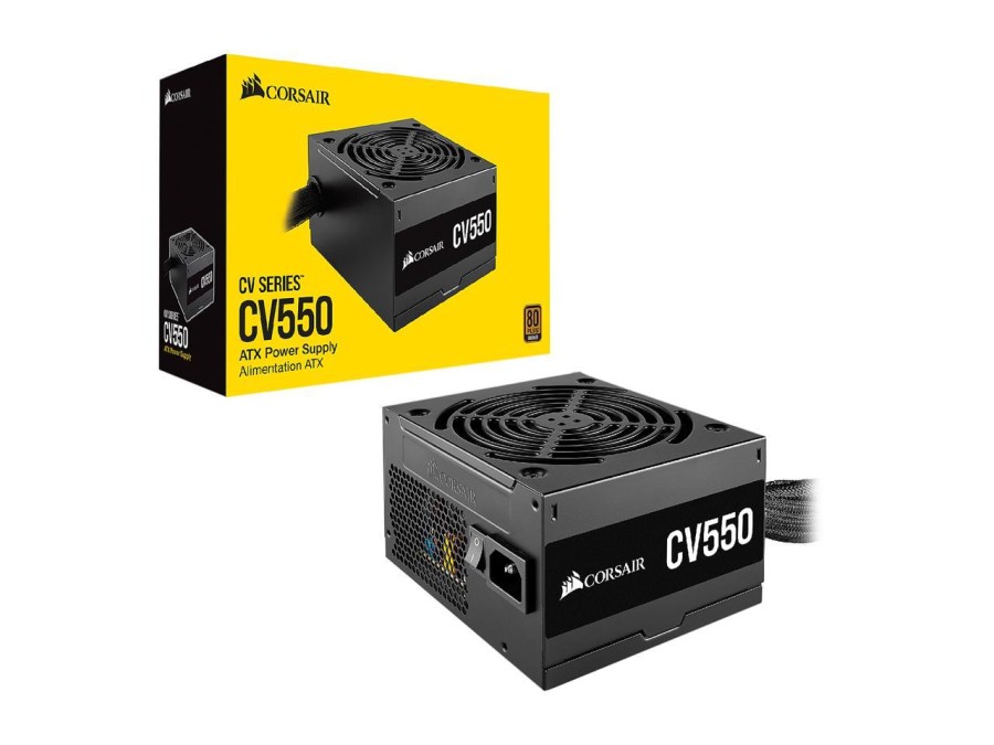Fuente de poder Corsair CV550, certificación 80 plus Bronze, potencia 550W, formato ATX